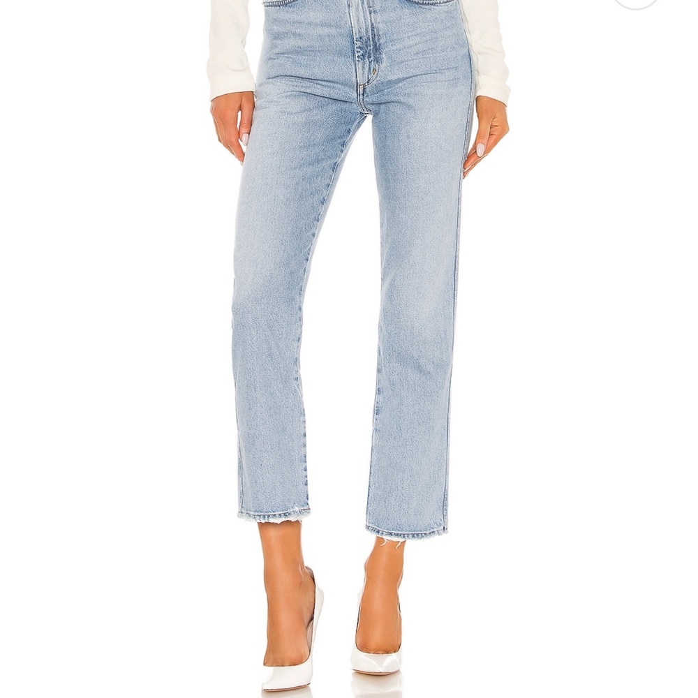 Agolde waist high rise gold kick